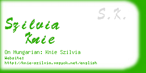 szilvia knie business card